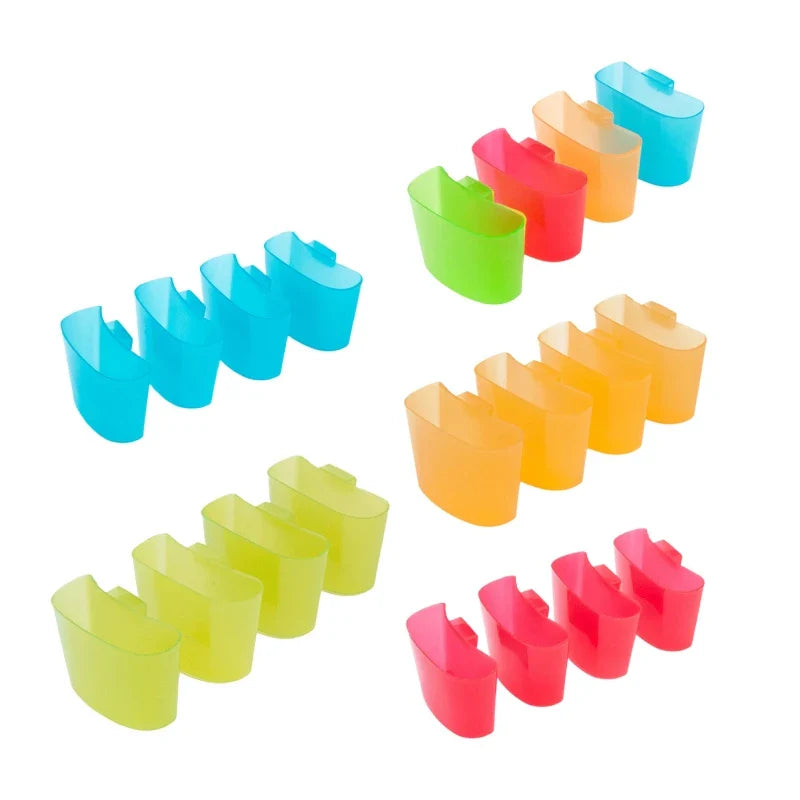 Set of 4 Tea Bag Holders - European Biscuit Stand Design in Candy Colors for Hanging Tea Bags Right on the Cup