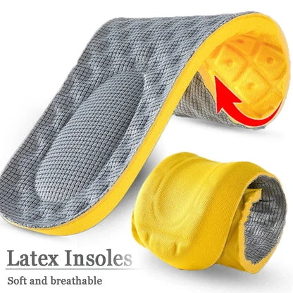4PCS Soft Latex Memory Foam Insoles – Breathable Orthopedic Shoe Inserts for Men & Women Sports Running Foot Support Cushion Pads