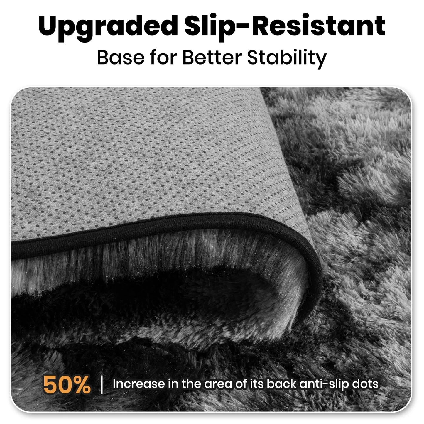 VIKAMA Minimalist Fluffy Area Rug – Non-Slip Living Room Carpet, Soft Kids Room & Bathroom Home Decor Mat