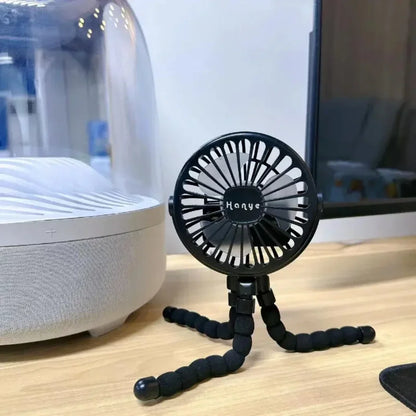Baby Stroller Fan — Handheld Rechargeable USB Bladeless Mini Folding Fan, Silent Portable Neck & Table Cooler