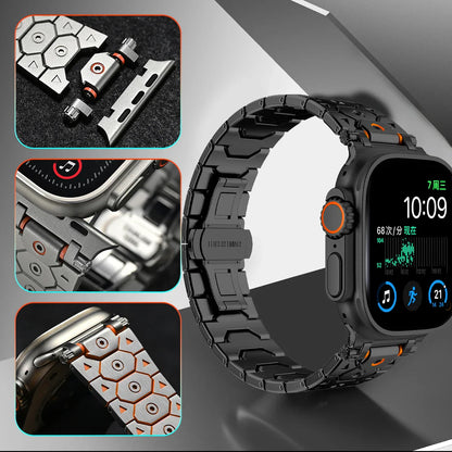 Luxury Titanium Metal Strap for Apple Watch — Stainless Steel Bracelet for Series 5-10 Ultra 2 (42mm-49mm)