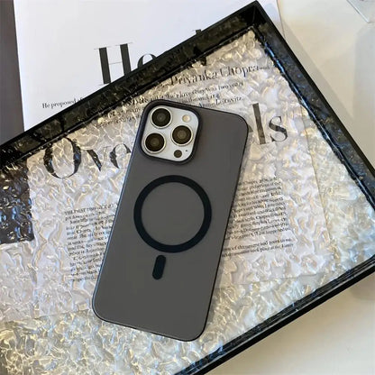 Matte Ultra-Thin iPhone Case – Hard PC Translucent Cover with MagSafe Magnetic Wireless Charging, Fits iPhone 11-17 Pro Max