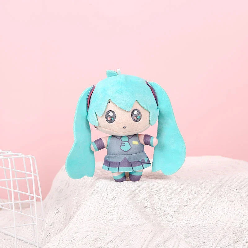 New Hatsune Miku 14cm Plush Keychain – Cute Soft Anime KAITO MEIKO Series Len Rin Stuffed Doll Bag Pendant, Girls Gift