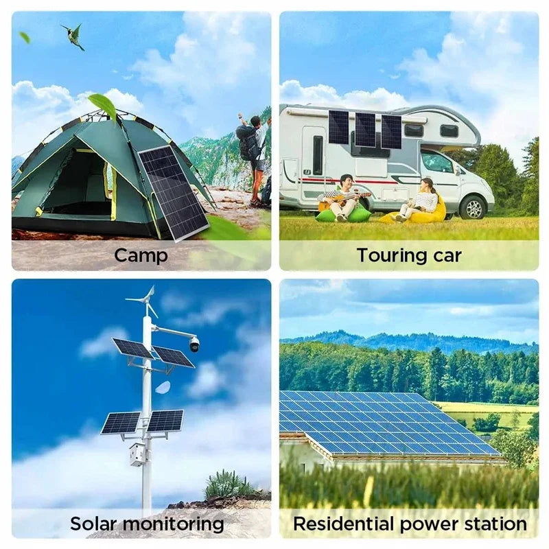 300W/600W Solar Panel Kit - Complete 12V Polycrystalline USB Power, Portable Outdoor Rechargeable Solar Cell Generator