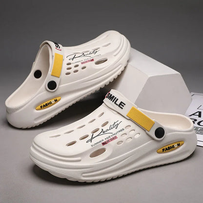 Men’s Summer Clog Slippers – Soft Sole Breathable Beach & Home Sandals with Anti-Slip Outdoor Comfort
