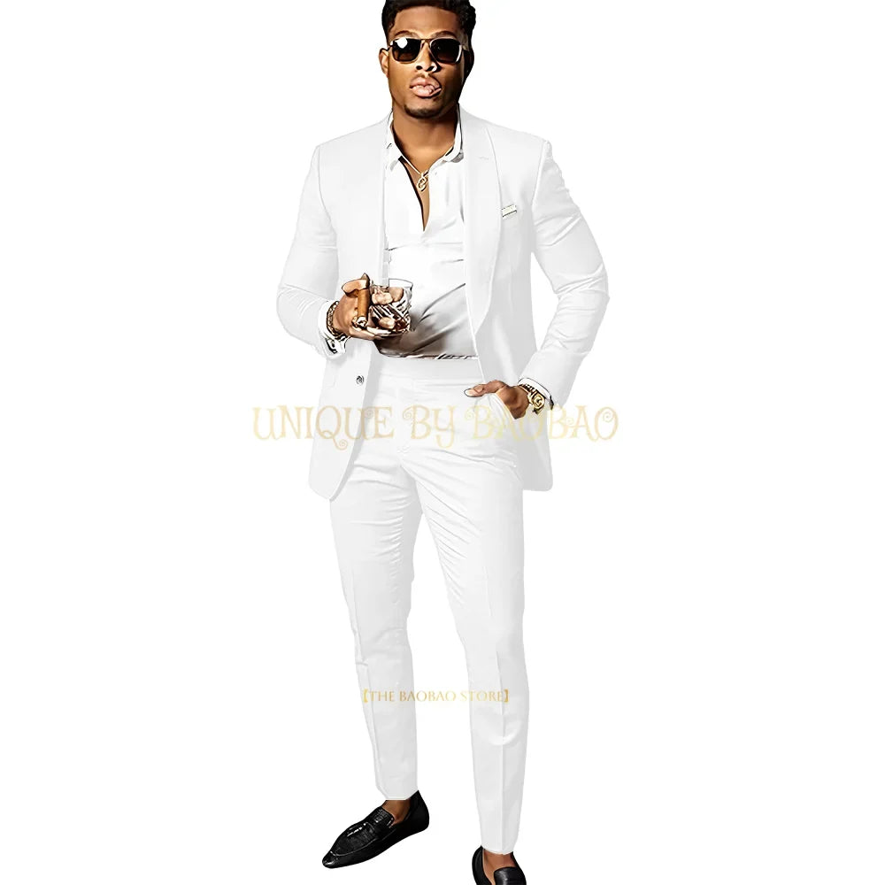 Men's Brown 2 Piece Suit - Shawl Collar Single Breasted Tuxedo Blazer & Pants Set For Wedding, Business & Formal Events
