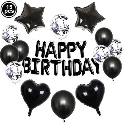 16-Inch Happy Birthday Foil Balloons Set – Pink & Blue Letter Balloons for Birthday Party Decoration
