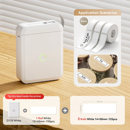 Niimbot D110 Mini Handheld Thermal Label Maker, Wireless Inkless Sticker Printer for Home & Office Organization, Portable Label Machine with Stickers
