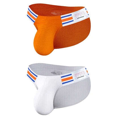 Men’s Breathable Brief Underwear 1/2/3/4PCS – High Fork Triangle Design with Striped Elastic Waistband Comfort Fit