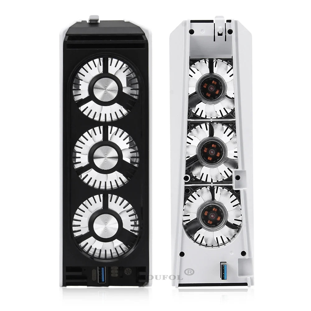 Upgraded PS5 Cooling Fan – Quiet USB 3.0 Hub with LED Light for Disc & Digital Edition Console Accessories