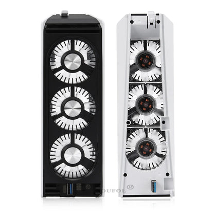 Upgraded PS5 Cooling Fan – Quiet USB 3.0 Hub with LED Light for Disc & Digital Edition Console Accessories