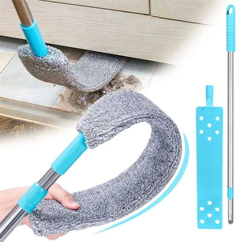 Telescopic Long Handle Broom — Microfiber Dust Brush for Home Blinds, Easy-to-Use Household Cleaning Tool