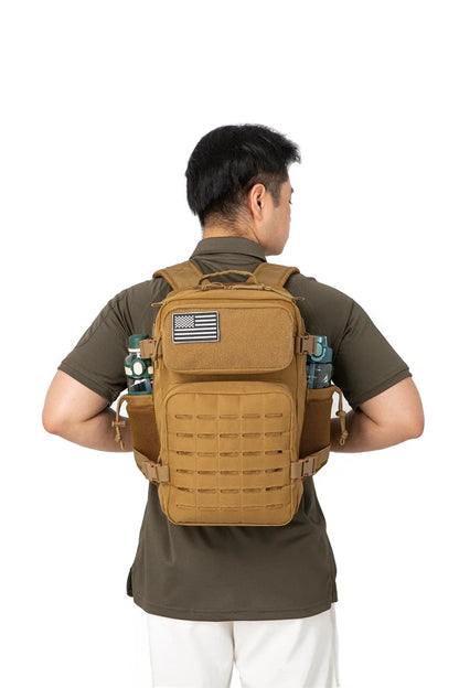QT&QY 25L/45L Tactical Backpack – Outdoor Survival & Hiking Rucksack for Men & Women, Bug Out Bag with Bottle Holder