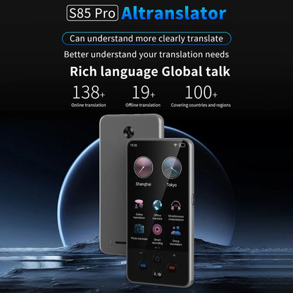 S85 Pro Language Translator Device - 138 Languages, 4-inch Screen, Voice & Video Recording, Offline Translation, 8GB Storage & 2000mAh Battery