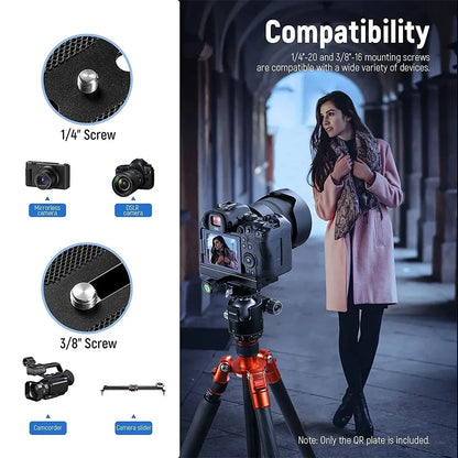 BEXIN QR120 Quick Release Camera Clamp – Arca-Swiss Tripod Mount Long Plate Lens Support Bracket Adapter Clip