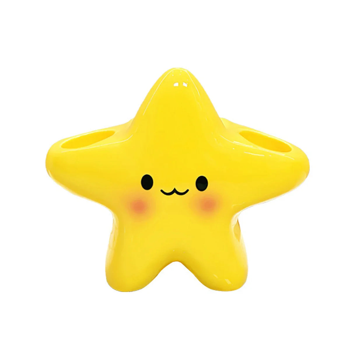 Cute Star Shaped Toothbrush Holder – Freestanding Bathroom Organizer for Toothbrush & Toothpaste Storage with Cute Face Design