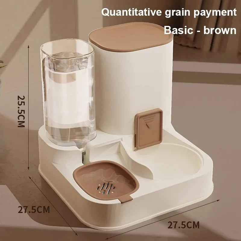 Automatic Cat Feeder & Water Dispenser – Large Capacity Dry & Wet Food Container