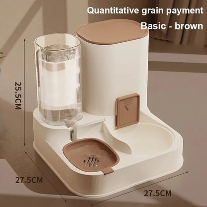 Automatic Cat Feeder & Water Dispenser – Large Capacity Dry & Wet Food Container