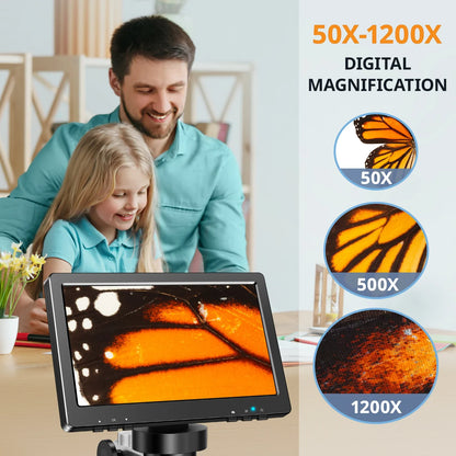 Hayve 7" Digital Microscope – 1200X Zoom, 12MP HD Camera Magnifier for Soldering & Phone Repair