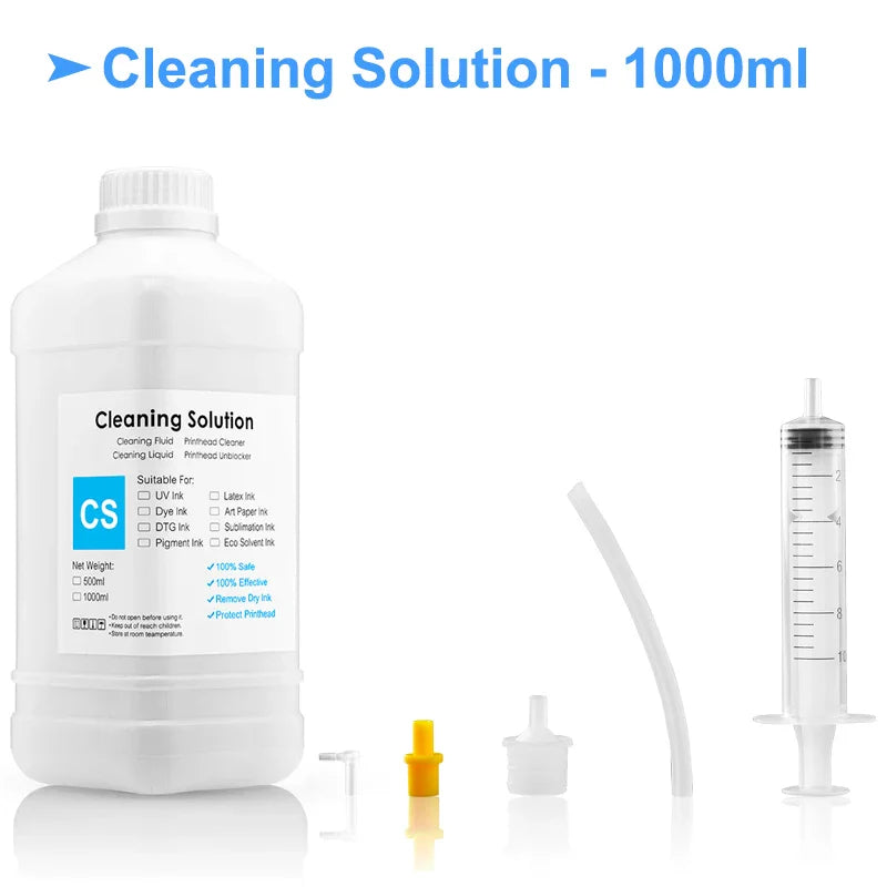 Eco-Solvent Ink Cleaning Solution for Epson Roland Mimaki Mutoh Printheads DX5 DX7 XP600 5113 4720 I3200 Professional Maintenance Fluid