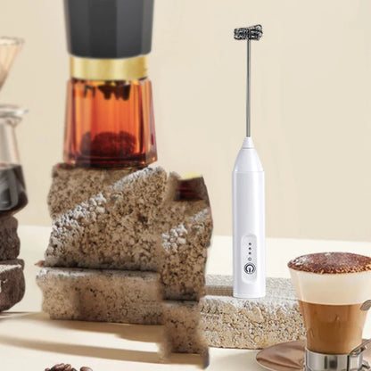 Upgraded USB Rechargeable Electric Milk Frother & Egg Beater – 3-Speed Handheld Mini Coffee Blender for Espresso & Kitchen Use