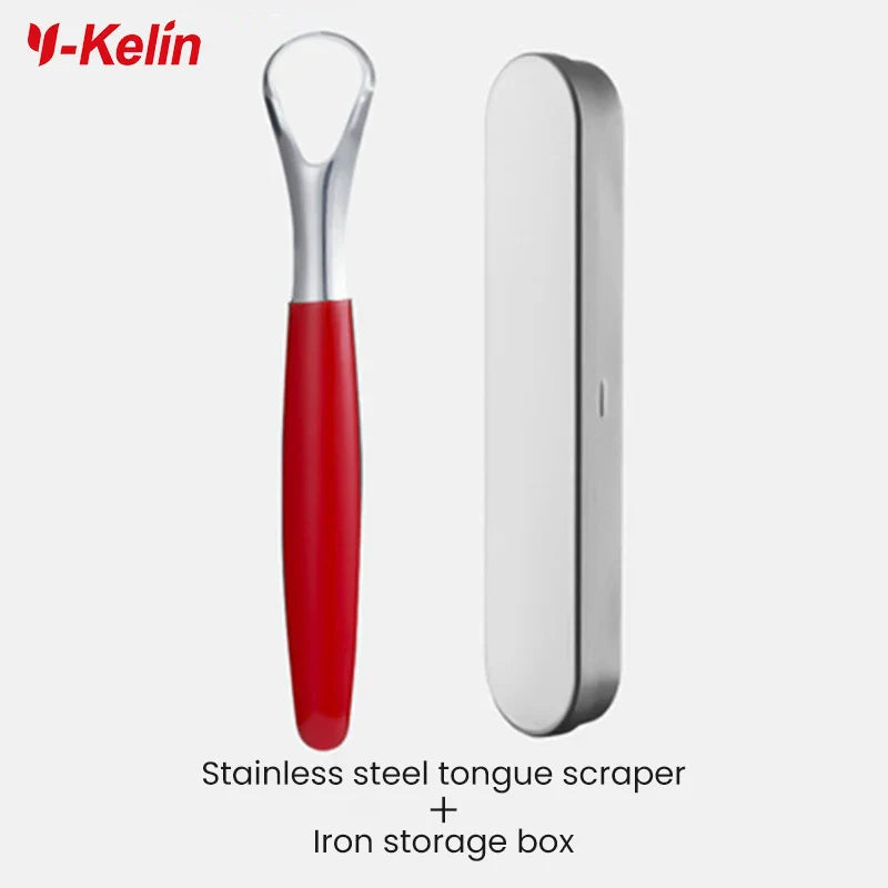 Y-Kelin Stainless Steel Tongue Scraper – Oral Cleaner Brush for Fresh Breath and Hygiene Care