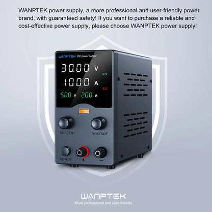 Wanptek DC Power Supply – Adjustable 30V 10A / 60V 5A Lab Bench Voltage Regulator, Variable 120V 3A Power Supply