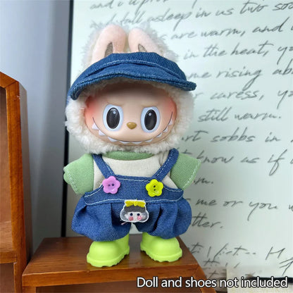 17cm Mini Plush Doll Clothes — Kpop EXO Labubu Idol V1 V2 Outfit Set with Sweater & Headband, Doll Accessories Gift