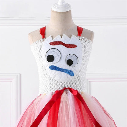 Kids Toy Story Character Tutu Dress - Woody, Jessie, Buzz & Forky Cosplay Costume for Halloween & Stage Performances