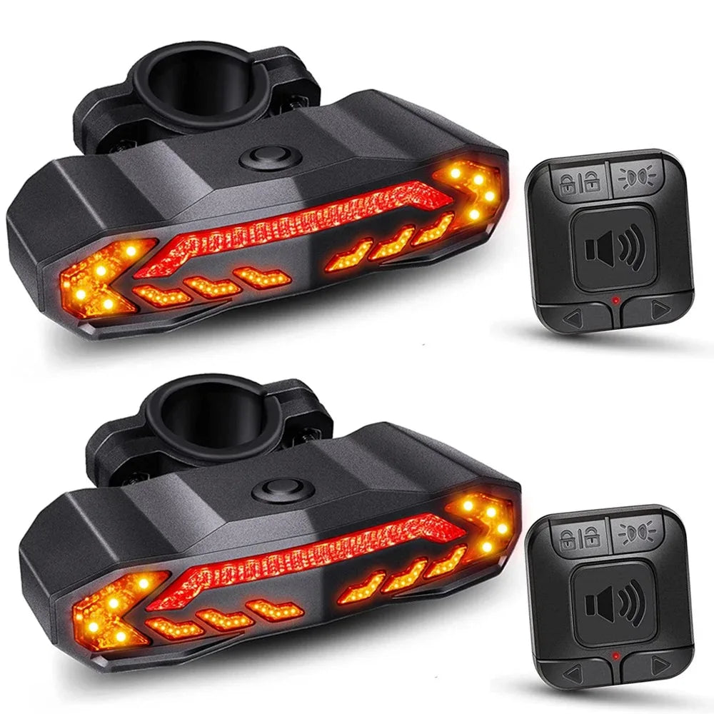 Rockbye Rechargeable Wireless Bike Tail Light with Turn Signals, Anti-Theft Alarm & Bicycle Safety Light