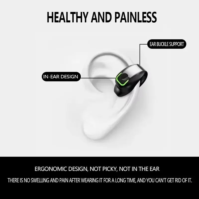 Bluetooth Clip-On Mono Earbud – Mini Wireless TWS In-Ear Bone Conduction Business Earphone (GD28)