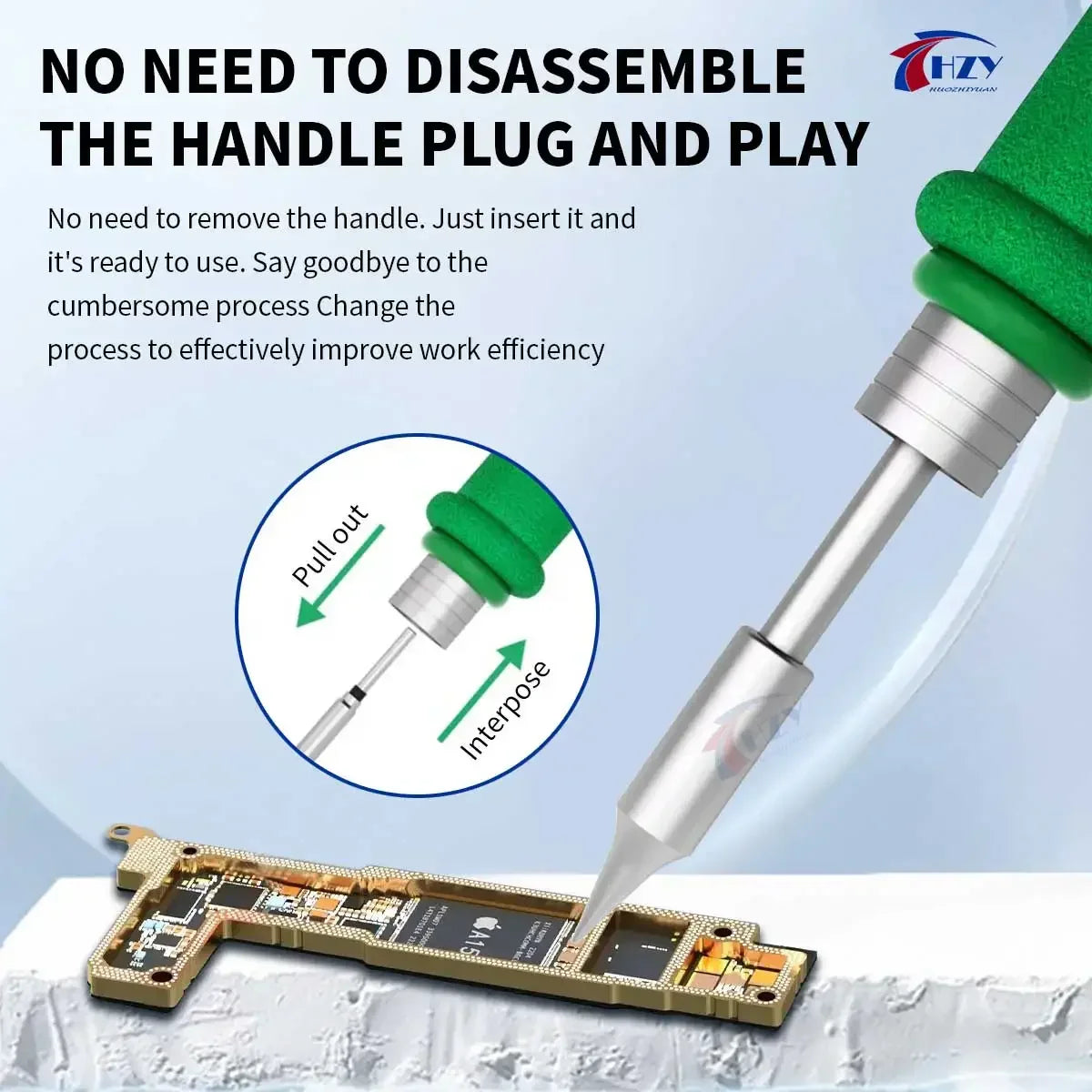 HZY C245 Series Soldering Iron Tips Set – I/IS/K/SK/939/945/966 Universal T245 Compatible Tips for Phone Repair & Soldering Stations