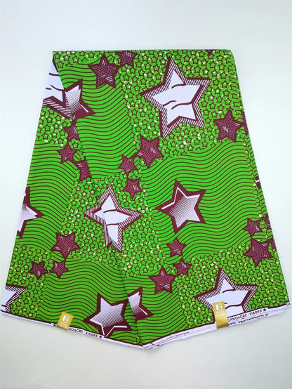 Guaranteed Original African Wax Fabric - 100% Cotton Real Ankara Print 6 Yards for Wedding Dresses & Sewing