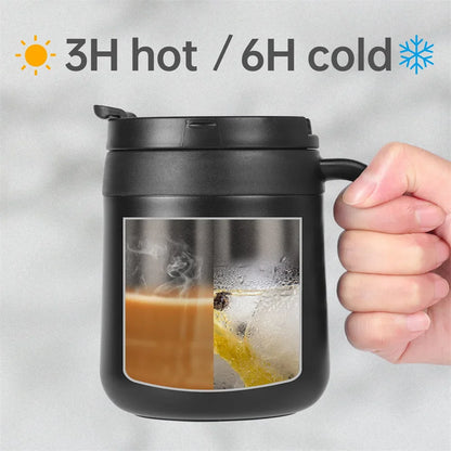 350/500ml Stainless Steel Insulated Coffee Mug with Handle - Tumbler and Thermos for Coffee and Tea