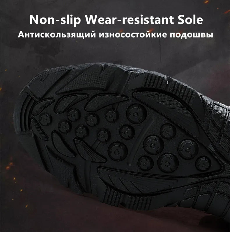Outdoor Waterproof Safety Shoes – Steel Toe Cap Men's Work Boots, Anti-Smashing, Size 47