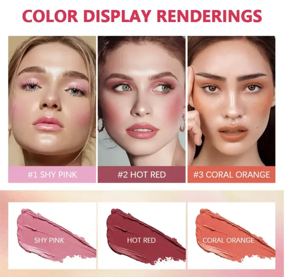 Pixi Makeup Brush & Blush Stick – Cream Rouge Blusher for Cheeks & Face, High-Color Waterproof Foundation Brush