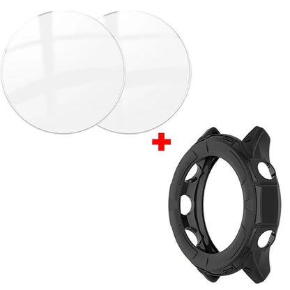 TPU Case & Tempered Glass Screen Protector for Garmin Forerunner 255/255S/955 – Protective Bumper Cover