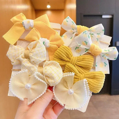 10 Pcs Baby Girl Flower Hair Bands Set – Cute Colorful Soft Scrunchies Ponytail Holders for Kids