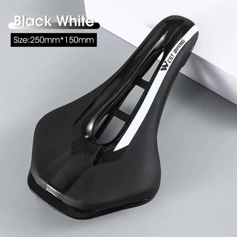 WEST BIKING Bicycle Saddle — Comfortable Hollow PU Leather Bike Seat | Wear-Resistant Road Cycling Cushion