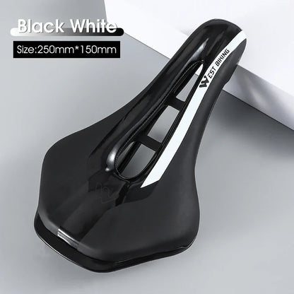 WEST BIKING Bicycle Saddle — Comfortable Hollow PU Leather Bike Seat | Wear-Resistant Road Cycling Cushion