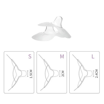 2Pcs Silicone Nipple Protectors: Breastfeeding Shields for Mothers - Protection Cover with Clear Carrying Case