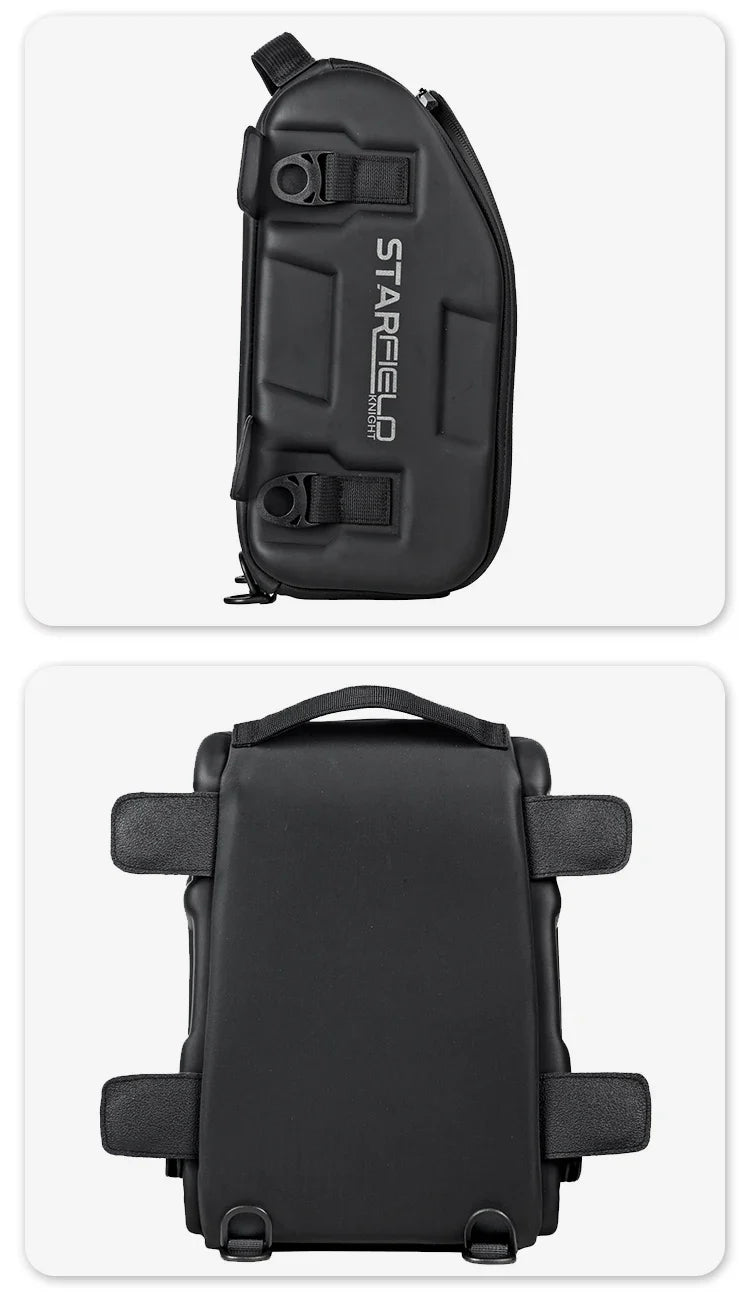 Waterproof Motorcycle Seat Back Bag – Large Capacity Hard Tail Box Luggage for Racing & Riding, Black Fuel Tank Motorbike Storage