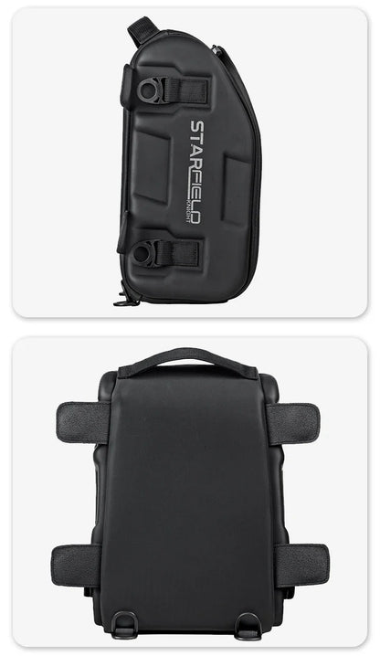Waterproof Motorcycle Seat Back Bag – Large Capacity Hard Tail Box Luggage for Racing & Riding, Black Fuel Tank Motorbike Storage