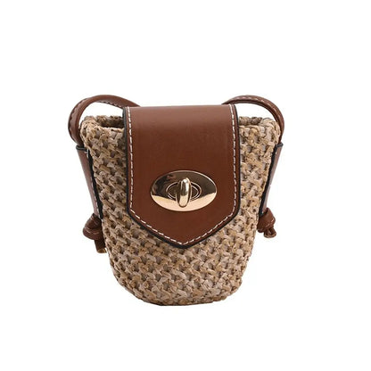 Mini Handmade Straw Bag – Casual Bohemian Crossbody Beach Bag for Women