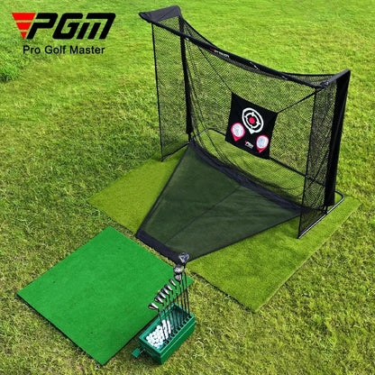 PGM Golf Practice Net with Automatic Ball Return – Swing Training Cage with Cutting Rod & Ball Machine for Golf Practice Equipment LXW031