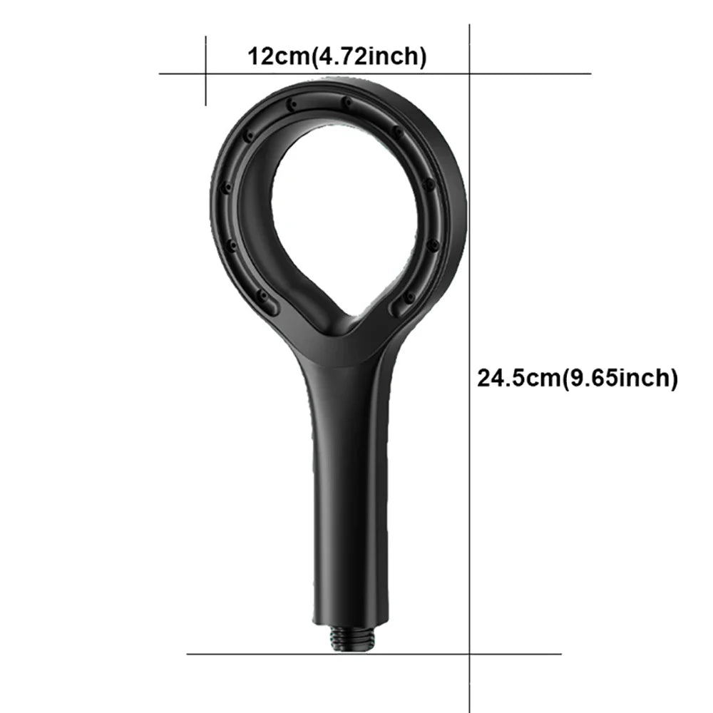 Ring-Shaped Handheld Shower Head – ABS Large Panel, Water-Saving Anti-Blocking High Pressure Nozzle for Bathroom