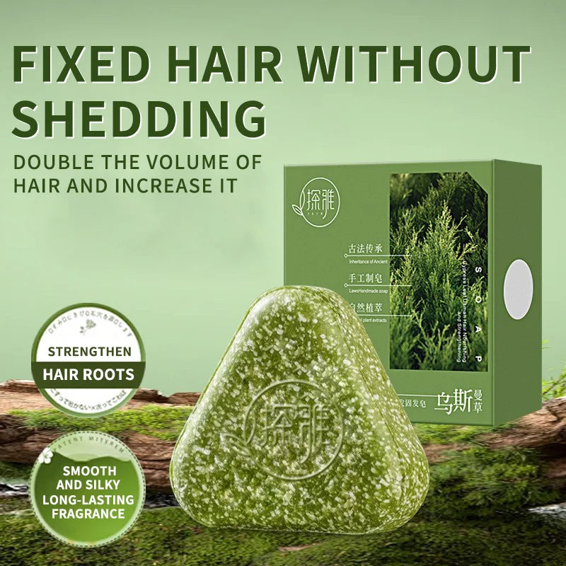 Natural Herbal Usman Grass Shampoo Soap – Handmade Hair Care for Nourishing, Oil Control & Refreshing Soft Hair