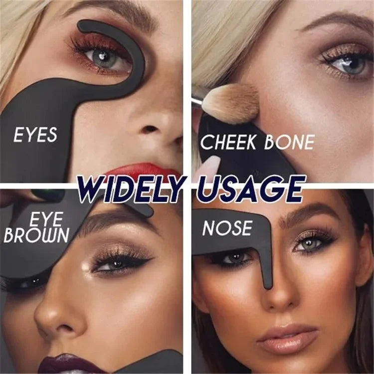 Eyeliner Cards & Contour Stencils - Face, Cheek, Nose Makeup Model & Eyebrow Shaper Tools for Beauty Accessories