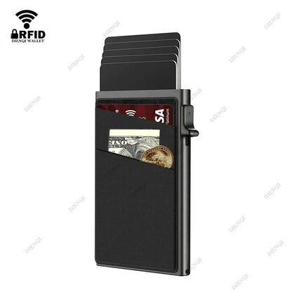 Anti-Theft RFID Aluminum Card Holder – Minimalist Smart Wallet Metal Case for Card Protection