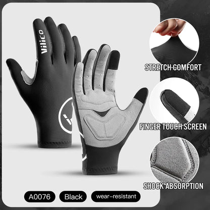Touch Screen Cycling Gloves – Full & Half Finger Gel MTB Road Bike Gloves for Men & Women, Shock-Absorbing Racing & Sports Bicycle Gloves